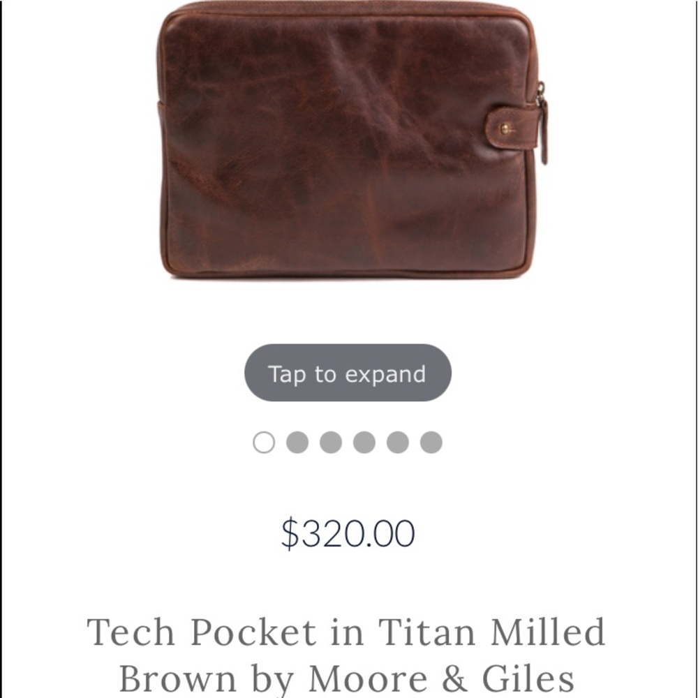 MOORE & GILES leather tech pocket travel case
